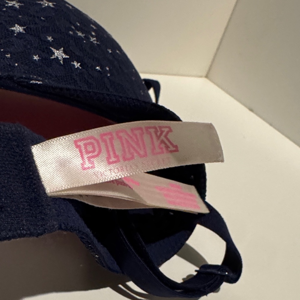 PINK Victoria Secret Navy Blue Star 36D Bra wear everywhere push up - Picture 4 of 13